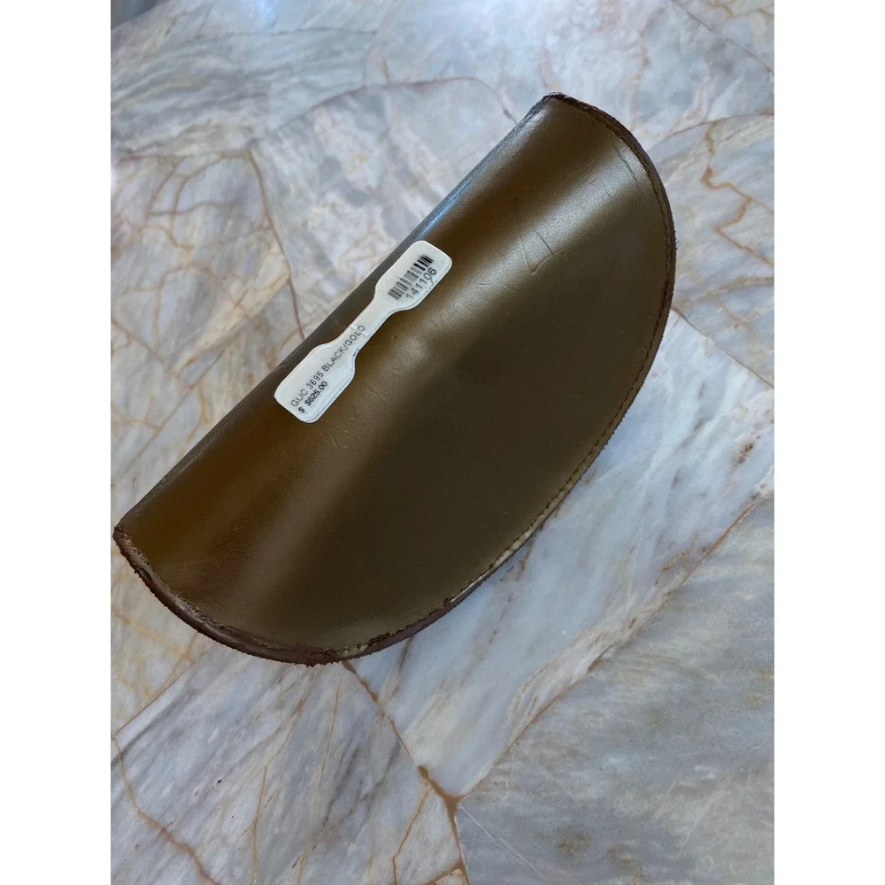 Gucci Hard Shell Sunglasses Case Olive Green Metallic GG Monogram Interior